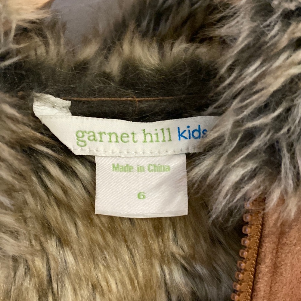 Garnet Hill Faux fur hooded lined jacket - Picture 2 of 4